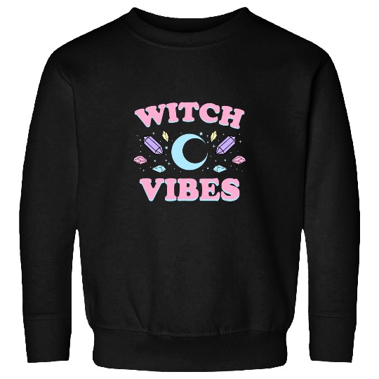 Pastel Goth Witch Vibes Moon Crystals Wiccan Pagan Witchy Sweatshirts