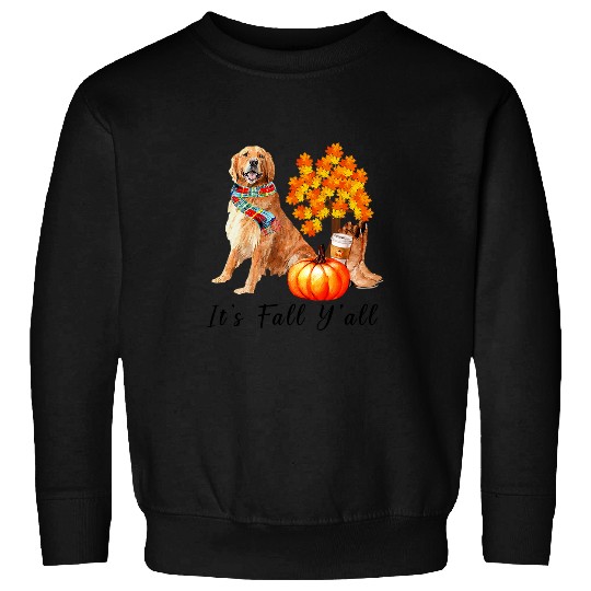 Goldie Its Fall Yall Pumpkins Halloween Costume 145 Golden Retriever Dog Sweatshirts
