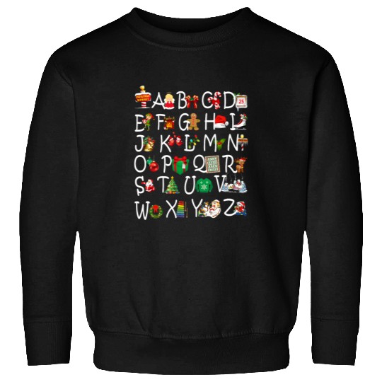 Preschool Kindergarten Teacher Student Christmas Alphabet Sweatshirts
