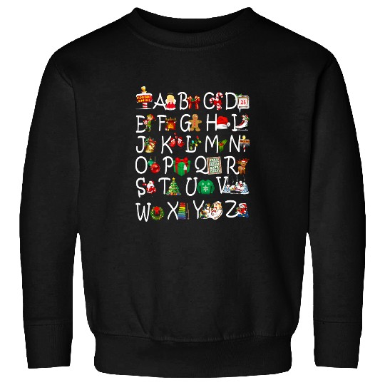 Preschool Kindergarten Teacher Student Christmas Alphabet Sweatshirts