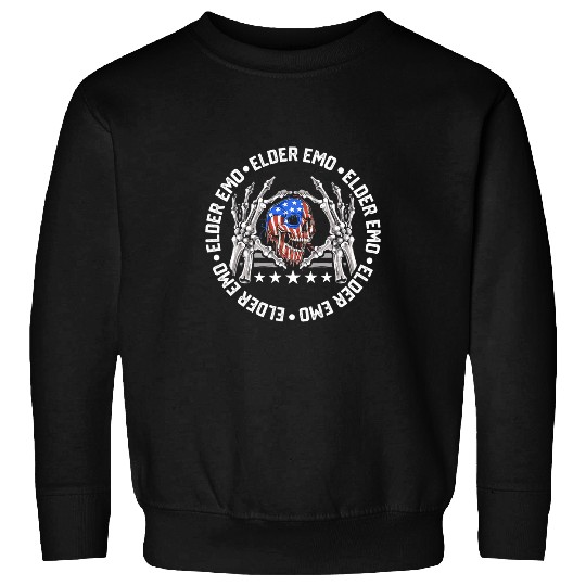 Skeletons Skulls American Flag Elder Emo Skull Sweatshirts