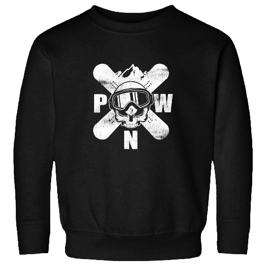 Skeletons Skulls Pacific Northwest Snowboard Skull Winter PNW Tee Skull Sweatshirts