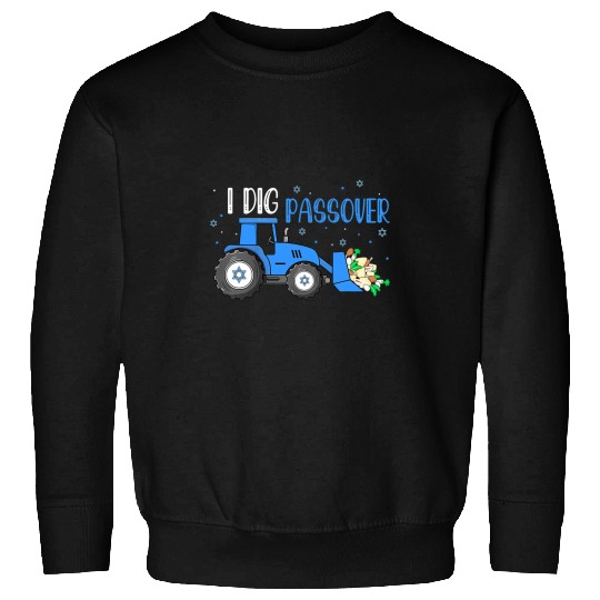 Tractor driving I Dig Passover Pesach Matzah Tractor Jewish Toddlers Boys Sweatshirts