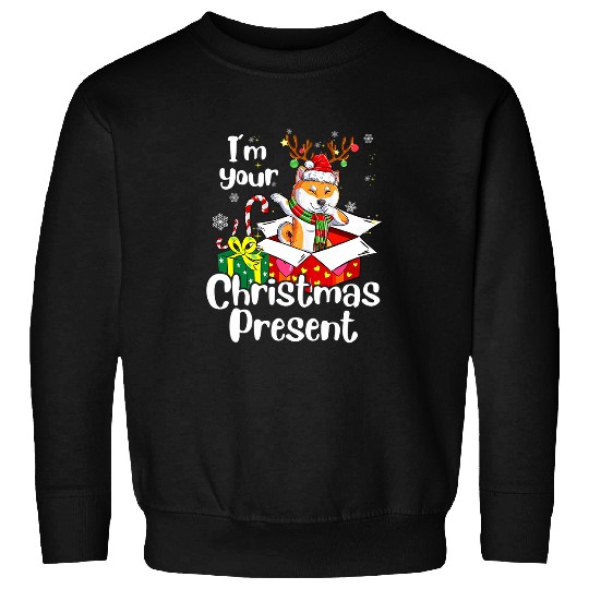 Dog Shiba Inu Santa Christmas Tree Lights xmass Reindeer Pajama Sweatshirts