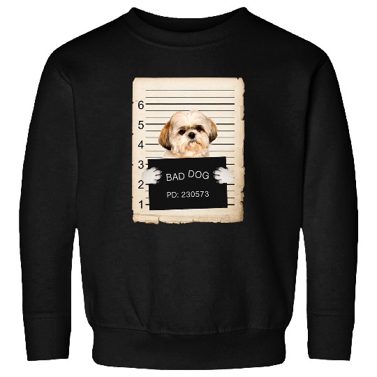 shih tzu Dog mug shot Sweatshirts