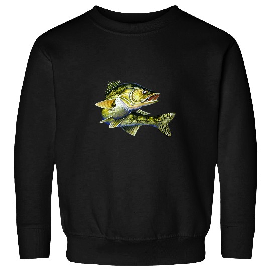 Fresh Water Fish Art Walleye Fishing Apparel Gift Fisherman Sweatshirts