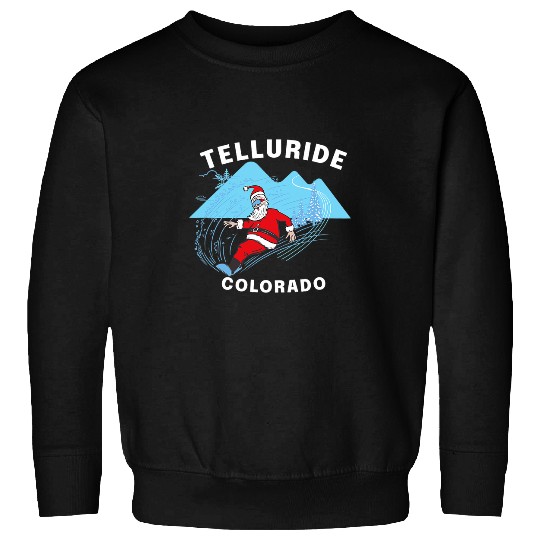 Skiing Ski Telluride Colorado Santa Claus Snowboard Sweatshirts
