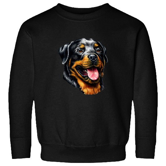 Dog Rottweiler Face Portrait Watercolor Painting Rott Cool Dog Rottweiler Sweatshirts