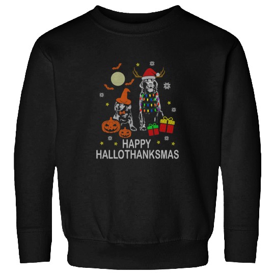 Labrador Lab Dog Black Labrador Christmas Happy Pet Dog Lover Sweatshirts