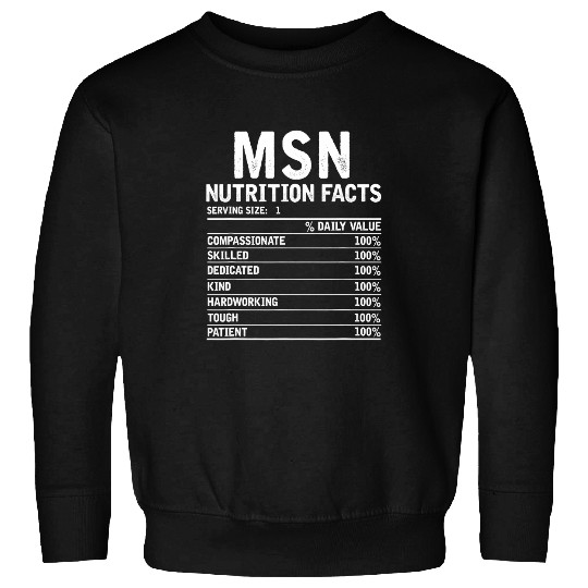 MSN nurses Nutrition Facts Funny Thanksgiving Christmas Sweatshirts