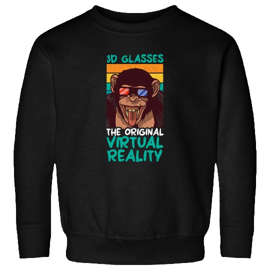Discover 3D Glasses The Original Virtual Reality Monkey Thowback Sweatshirts