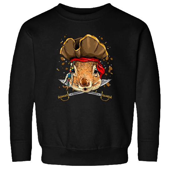 Squirrel Lover Pirate Squirrel Jolly Roger Flag Nautical Squirrel Lover Sweatshirts