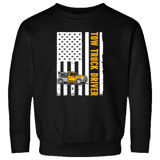 US Flag Tow Truck Driver Sweatshirts