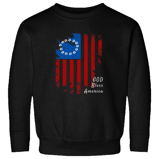 God Bless America Art Betsy Ross Flag 1776 vintages Patriotic Sweatshirts