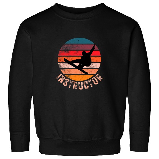 Skiing Ski Snowboarding Instructor vintages Retro Style Personal Trainer Sweatshirts