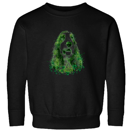 Dog Cocker Spaniel Irish Shamrock St Patricks Day English Cocker Spaniel Cool Sweatshirts