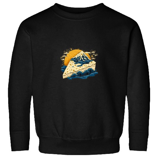 Surrealism Japanese Painting Cheese Sweatshirts