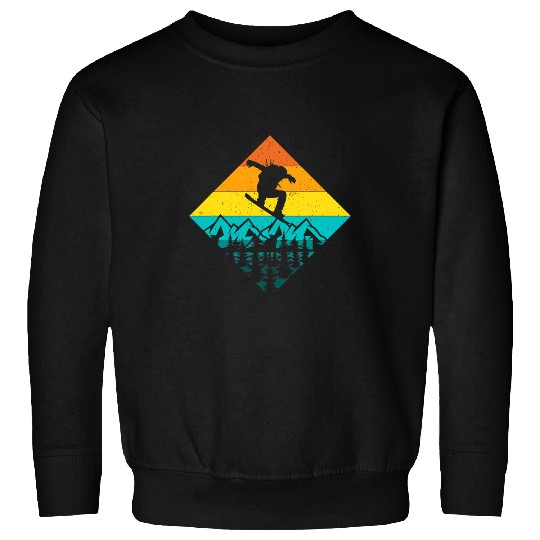 Skiing Ski vintages Retro Triangle Snowboarding Gift For Snowboarders Sweatshirts