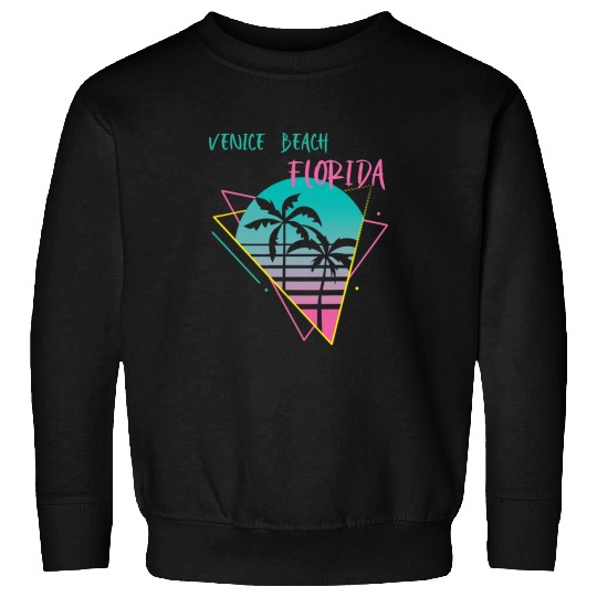 Surf Life Venice Florida Palm trees Retro Ocean Surfing Sweatshirts