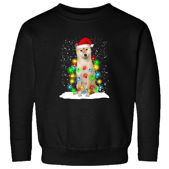 Dog Shiba Inu Santa Shiba Inu Christmas Light Pajama Dog xmass Matching Sweatshirts