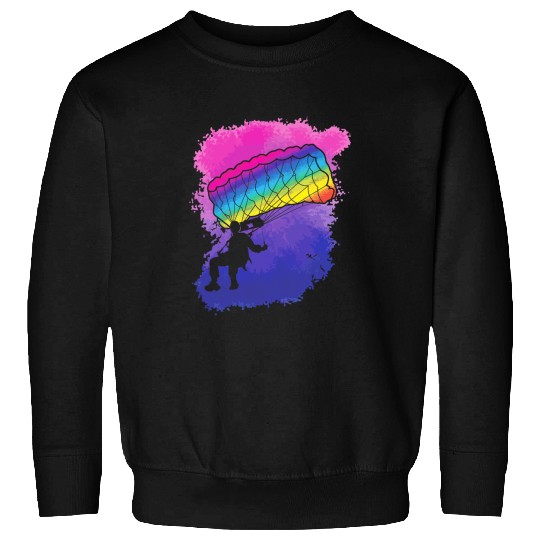 Skydiving Gift Retro Rainbow Parachute Skydiver Paragliders Skydiving Sweatshirts