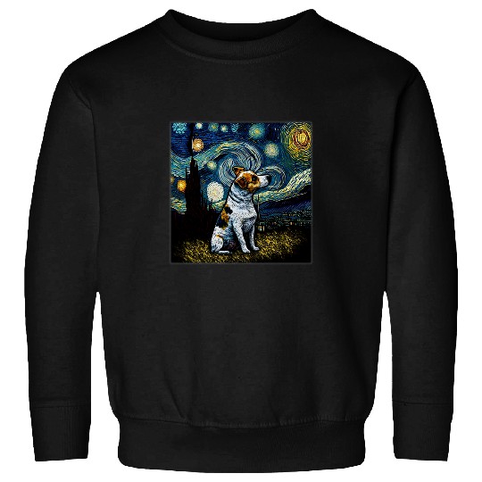 Dog Jack Russell Surrealism Starry Night Jack Russell dog 2 Sweatshirts