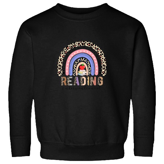 Reading Book Rainbow Reading Interventionist Book Lover Teacher Librarian Reader Sweatshirts