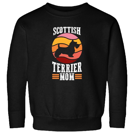 Dog Scottish Terrier Scottie Dog Owner Pet Lover Retro Scottish Terrier Mom Sweatshirts