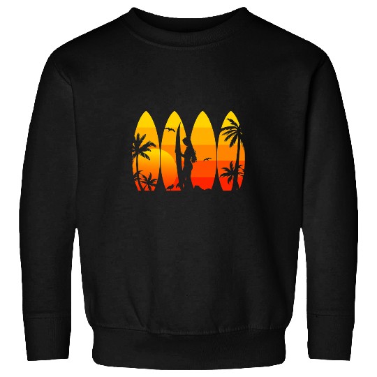 Surf Life vintages Surfing Surfboard Surfboarder Surfer Beach Vacation Sweatshirts