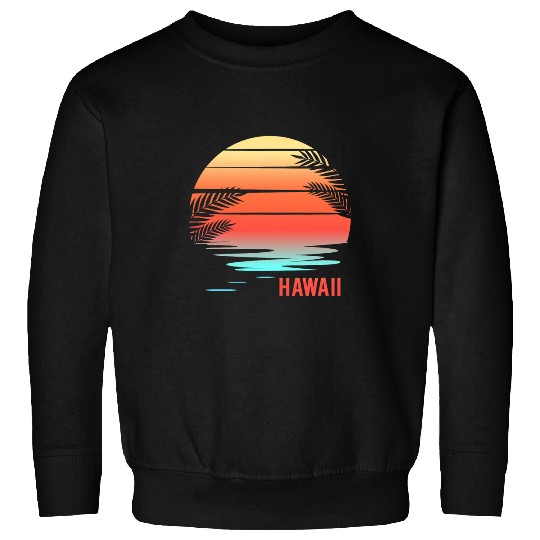 Hawaii Family Vacation Sunset Illustration Sweatshirts