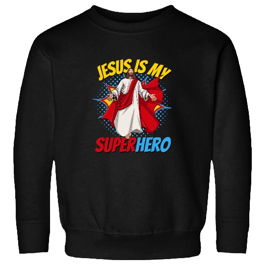 Reading Book Jesus Is My Superhero Powerful Christian Comic Book Hero Reader Sweatshirts