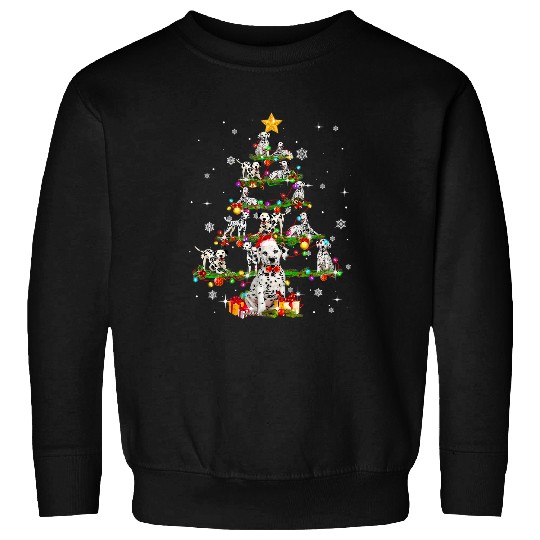 Dalmatian Christmas Tree xmass Dog Lover Womens 278 Dog Lover Dalmatians Dog Sweatshirts