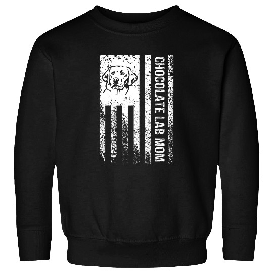 Labrador Lab Dog Womens American Flag Labrador Retriever Dog Mama Chocolate Lab Mom Sweatshirts