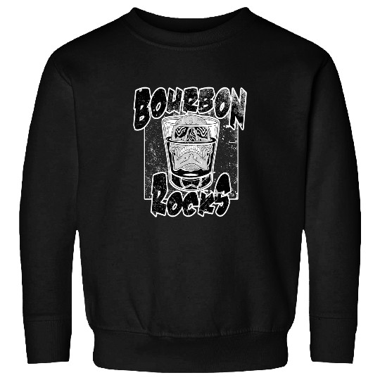Bourbon Rocks Whiskey Dark Art Aesthetic Sweatshirts