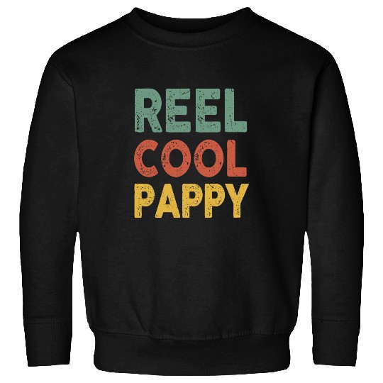 Fishing Mens Fishing Reel Cool Pappy Fisherman Bass Fish Funny Dad Fisher Sweatshirts