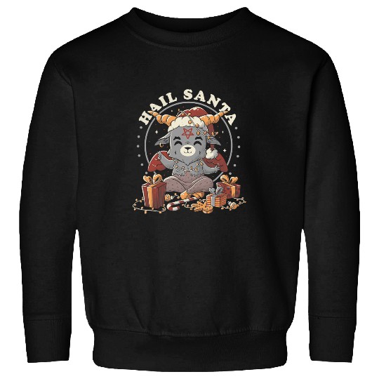 Halloween Hail Santa Funny Sarcastic Baphomet Christmas596 Sweatshirts