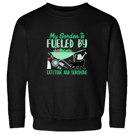 Funny Gardening Garden Graphic Design Cat Mom Gardener Sweatshirts