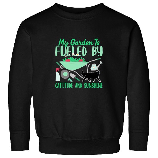 Funny Gardening Garden Graphic Design Cat Mom Gardener Sweatshirts