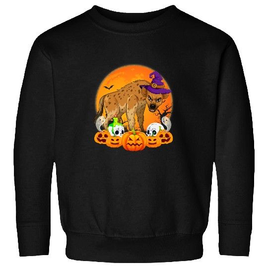 Skeletons Skulls Hyena Lover Scary Pumpkin Skull Witch Hyena Halloween 114 Skull Sweatshirts