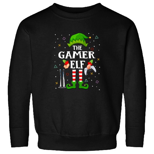 Game The Gamer Elf Matching Family Christmas Video Game Boys Men 340 Sweatshirts