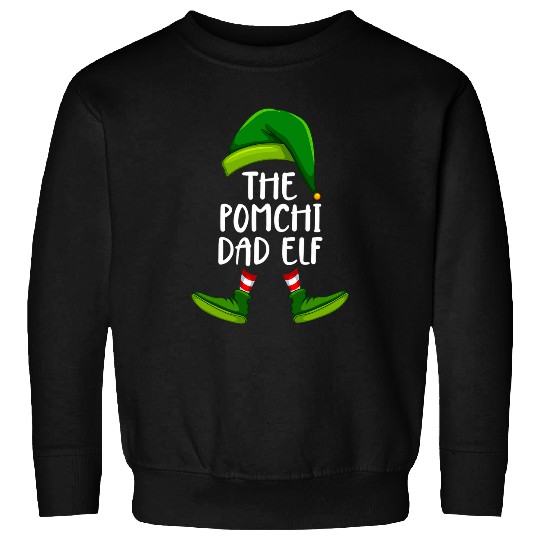 Pomchi Dad Dog Elf Funny Christmas Pajama X mas Men Sweatshirts