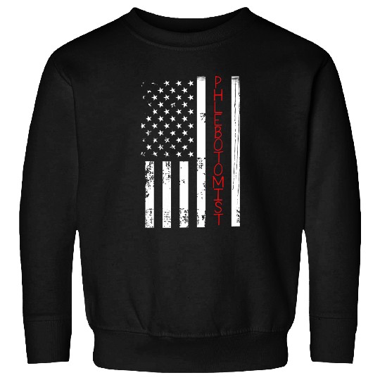 Phlebotomist US Flag Proud American Phlebotomy Venipuncture Sweatshirts