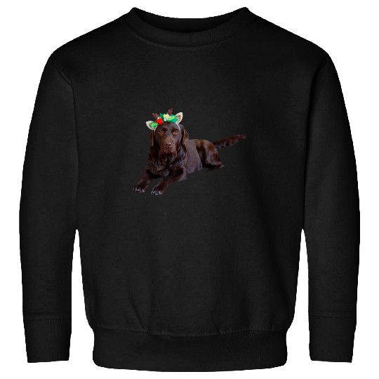 Labrador Lab Dog Chocolate Lab Cute Labrador Dog Image Funny Christmas Sweatshirts