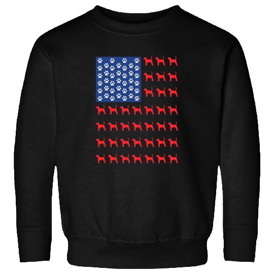 English Foxhound Dog American Flag 4th Of July Sweatshirts