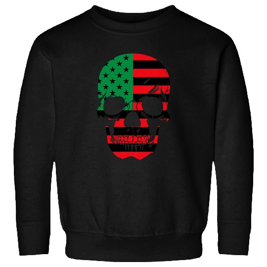 African American Flag Skull Black History Month Resist Sweatshirts