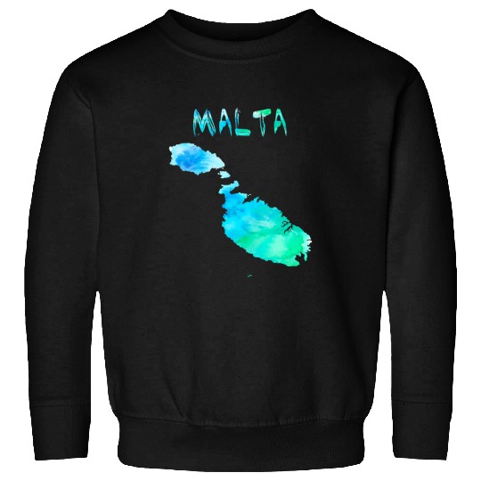 Colorful isolated Malta map in watercolor Colorful Painting Sweatshirts