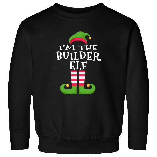 Funny Builder Elf Family Matching Christmas Elf Costume Sweatshirts