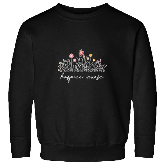 Funny Retro Wildflower Hospice nurses Women Sweatshirts