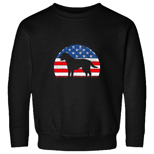 Labrador Lab Dog Black Labrador USA American Flag Yellow Lab 4th of July Sweatshirts