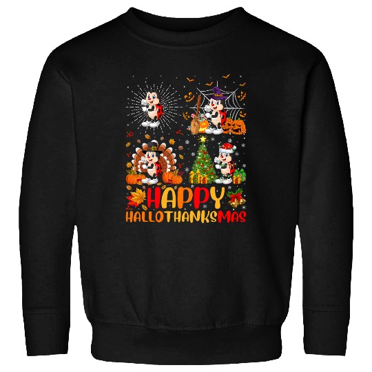 Halloween Thanksgiving Christmas Ladybug Hallothanksmas Sweatshirts